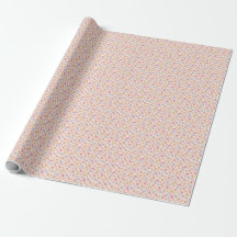 Colourful Cat Paw Prints on Beige Wrapping Paper