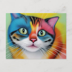 Colourful Cat Postcard
