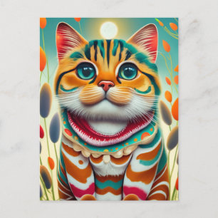 Colourful Cat Postcard