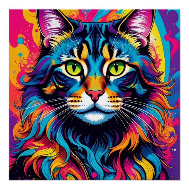 Colourful cat poster (Front)