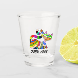 Colourful cat shot glass