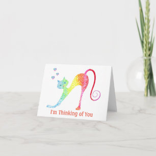 Colourful Cat -Small, 4" x 5.6" Folded Note Card