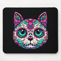 Colourful Cat Sugar Skull