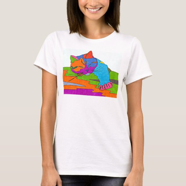 Colourful Cat T-Shirt (Front)