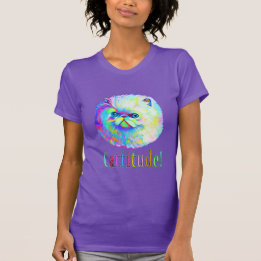 Colourful Cat with Catitude T-Shirt