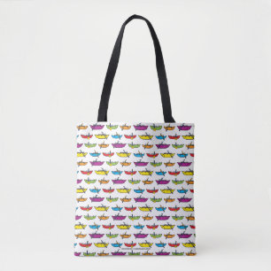 Colourful Catboat Pattern Whitewater Gear Tote Bag