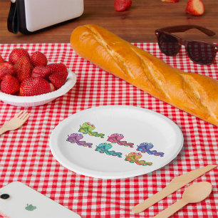 Colourful Caterpillar Characters Fun Whimsical Paper Plate