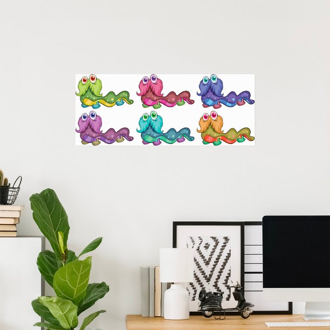Colourful Caterpillar Characters Fun Whimsical Poster (Creator Uploaded)