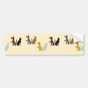 Colourful cats and dogs pattern bumper sticker