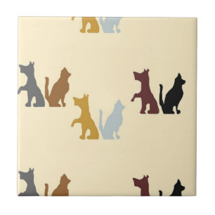 Colourful cats and dogs pattern tile