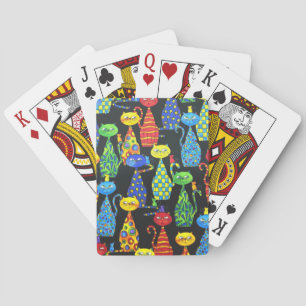 Colourful Cats and Mice Playing Cards