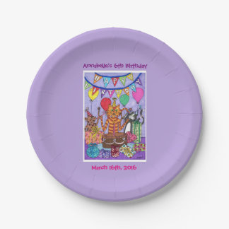 Colourful Cats Birthday Party Paper Plate