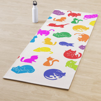 Colourful Cats by Blackburn Ink Yoga Mat