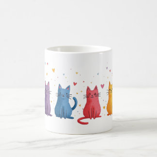 Colourful Cats Cartoon Coffee Mug
