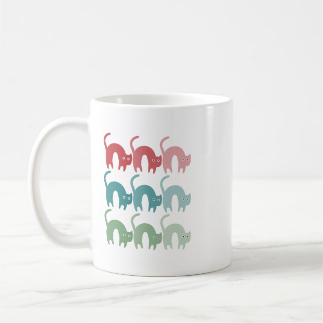 Colourful Cats Coffee Mug Fixed Design (Left)