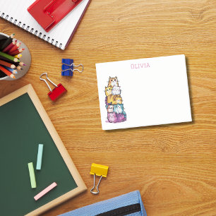 Colourful Cats Cute Watercolor Funny Office Post-it Notes