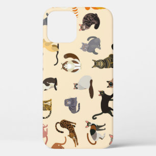 Colourful Cats: Different Breeds Pattern iPhone 12 Case