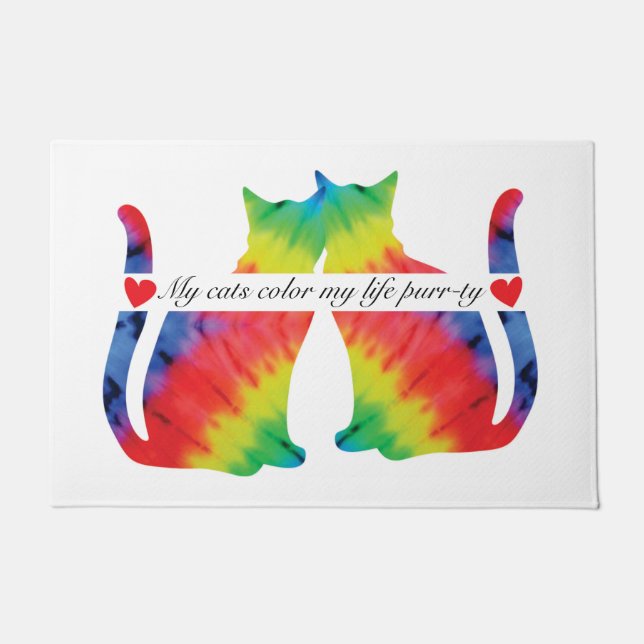 Colourful cats doormat (Front)