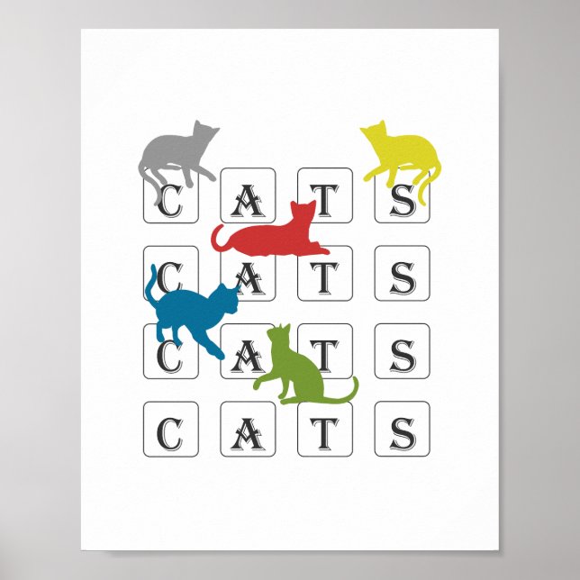 Colourful Cats For Cat Owners and Cat Lovers  Poster (Front)