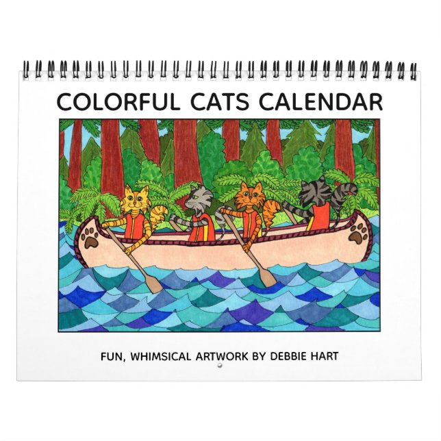 Colourful Cats Fun Cute Whimsical 2022 Kitty Art Calendar (Cover)