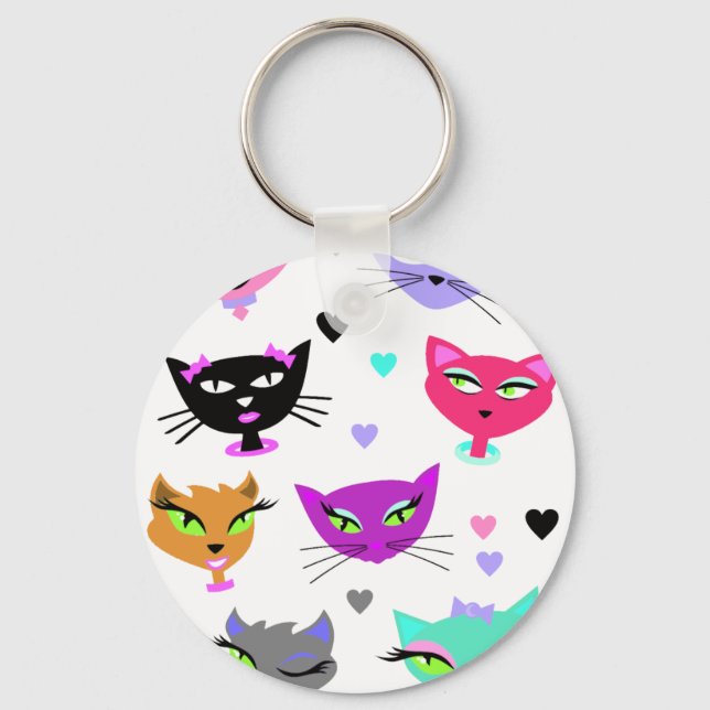 Colourful Cats Keychain (Front)