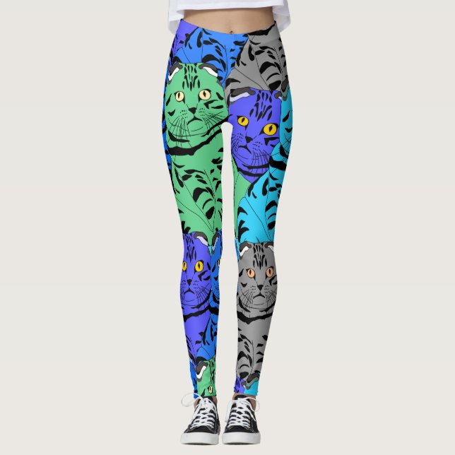 Colourful Cats Leggings (Front)