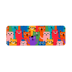 Colourful cats pattern