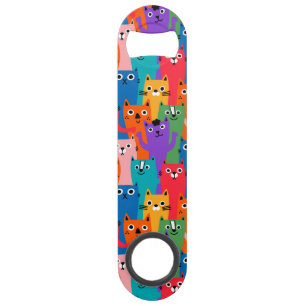Colourful cats pattern bar key