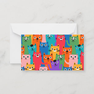 Colourful cats pattern card