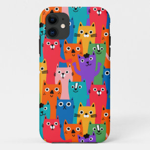 Colourful cats pattern iPhone 11 case