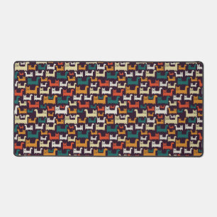 Colourful Cats Pattern Desk Mat