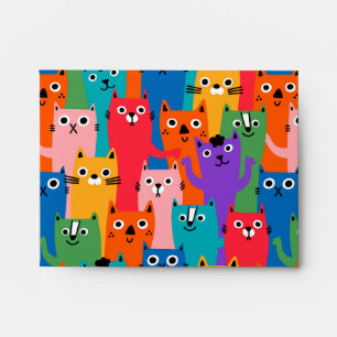 Colourful cats pattern envelope