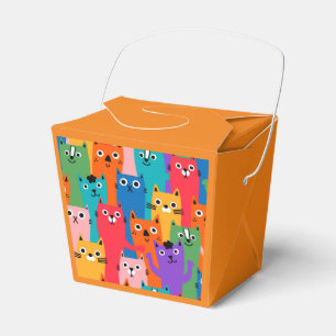 Colourful cats pattern favor box