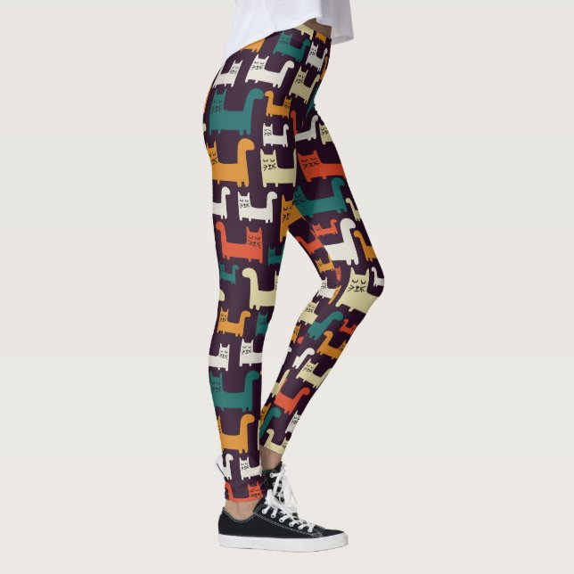 Colourful Cats Pattern leggings (Right)