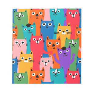 Colourful cats pattern notepad