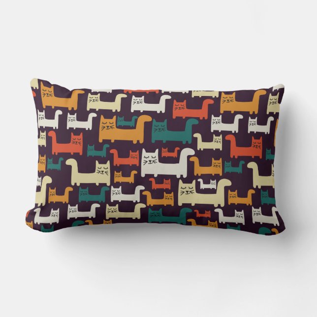 Colourful Cats Pattern throw pillows (Front)