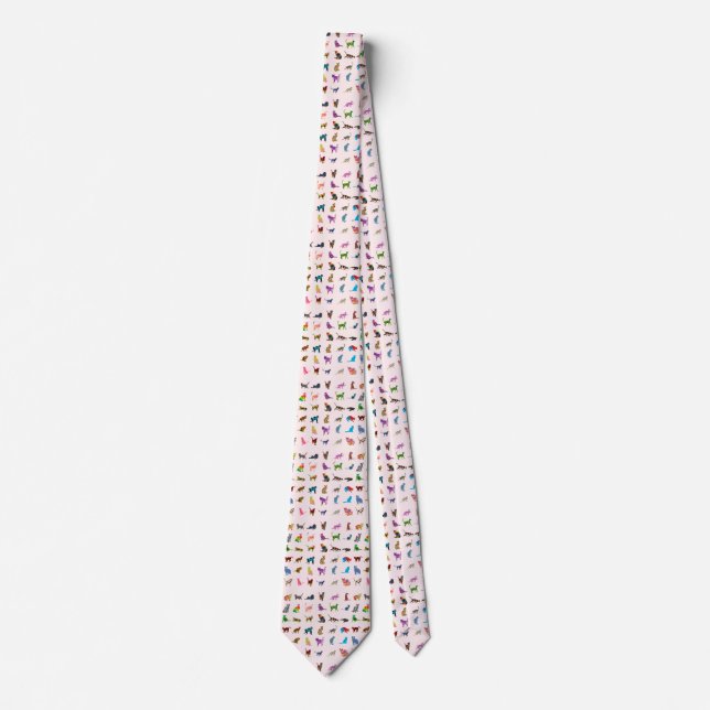 Colourful Cats Pattern Tie (Front)