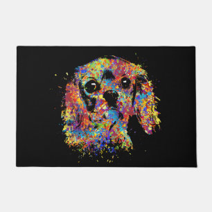 Colourful Cavalier King Charles Spaniel Doormat