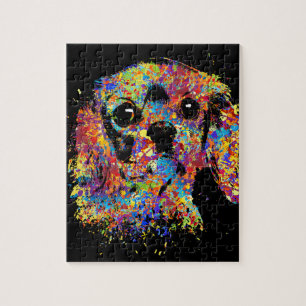 Colourful Cavalier King Charles Spaniel Jigsaw Puzzle