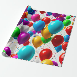 Colourful Celebration Balloon Design Wrapping Paper