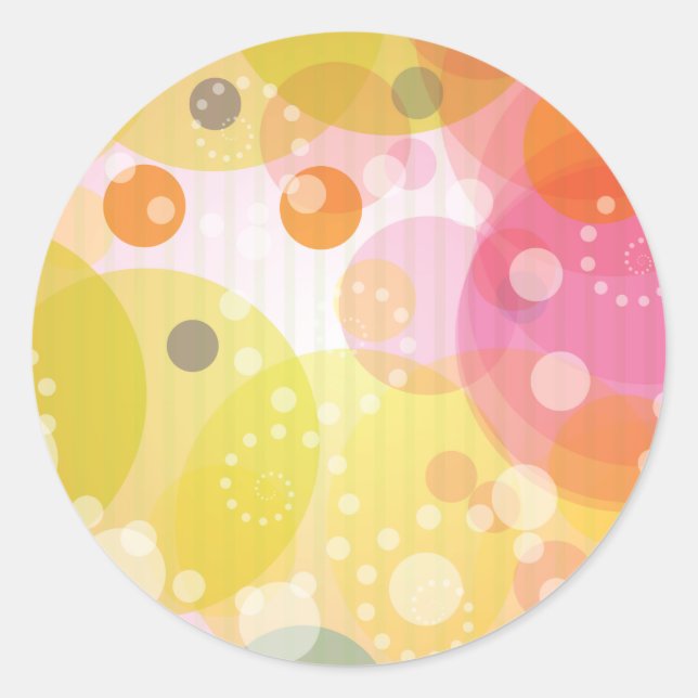 Colourful Celebration Birthday Bubbles Classic Round Sticker (Front)