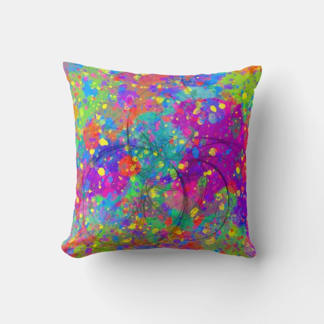 Colourful Celebration Throw Pillow (Front)