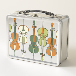 Colourful Cello Pattern  Metal Lunch Box