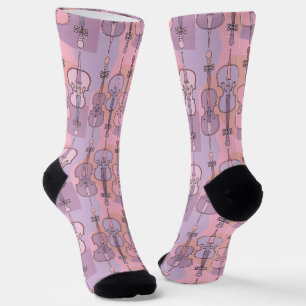Colourful Cello Pattern Socks