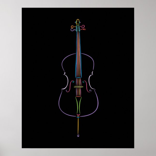 Colourful Cello Poster (Front)