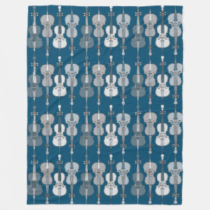 Colourful Cellos Pattern  Fleece Blanket