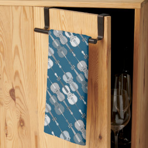 Colourful Cellos Pattern  Kitchen Towel