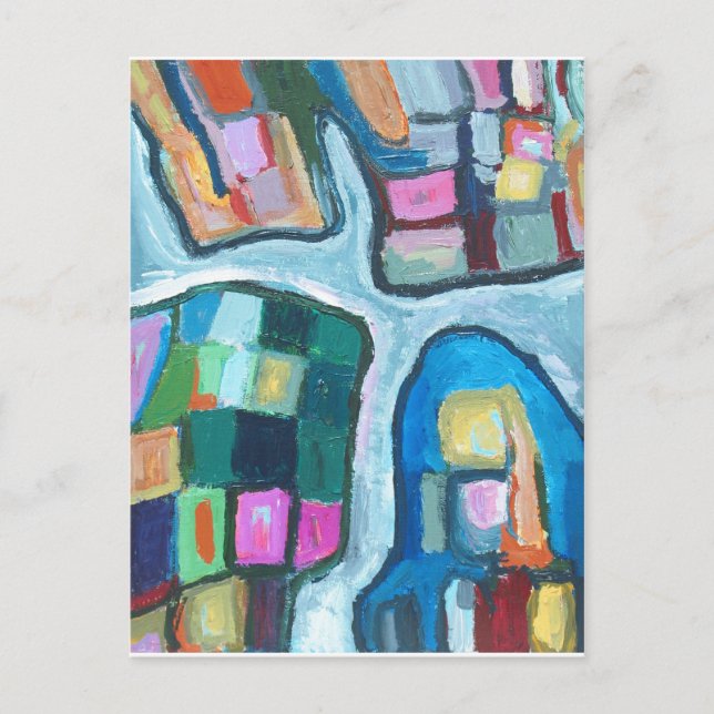 Colourful Cellular Bay (abstract expressionism) Postcard (Front)