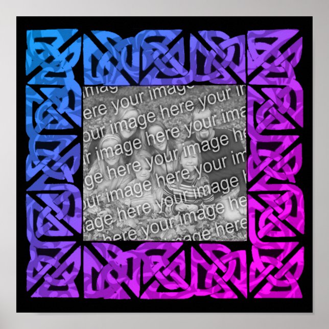 Colourful Celtic Knots Frame Add Your Photo  Poster (Front)