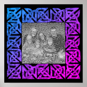 Colourful Celtic Knots Frame Create Your Own Photo Poster